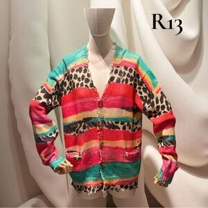 R13 Multicolour Striped Distressed Edge Cardigan
X-Small/Oversized (NWT)